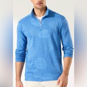 NWT Tommy Bahama IslandZone performance half-zip pullover in Corfu Blue size XXL